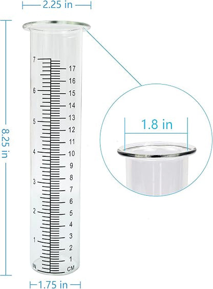 7" Plastic Rain Gauge Replacement Tube, 8.25 x 2.25 x 1.75 inches Cold Resistance Crack Resistance for Outdoor Garden Yard Home