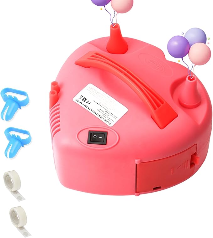 Balloon Pump,Portable Dual Nozzle 110V 600W Electric Balloon Blower Air Pump Balloons Inflator for Balloon Decoration,Balloon Arch, Balloon Column Stand, Party