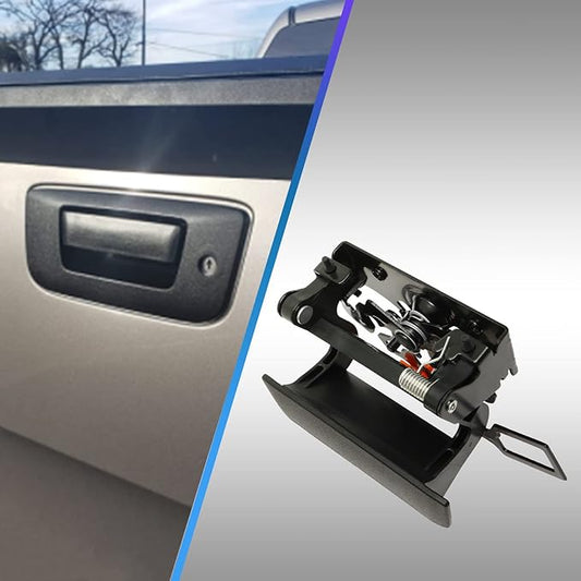 Tailgate Door Handle, Compatible with 2007-2014 Chevy Silverado  GMC Sierra, Exterior Rear Textured  Replace 25775280, 80591 Outside Tail gate Liftgate Latch Lock