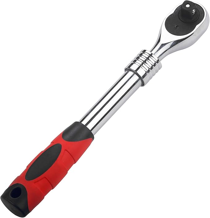 12-Inch Drive Extendable Ratchet Wrench,12" Drive 72-Tooth Quick-release Retractable Socket Wrench Reversible