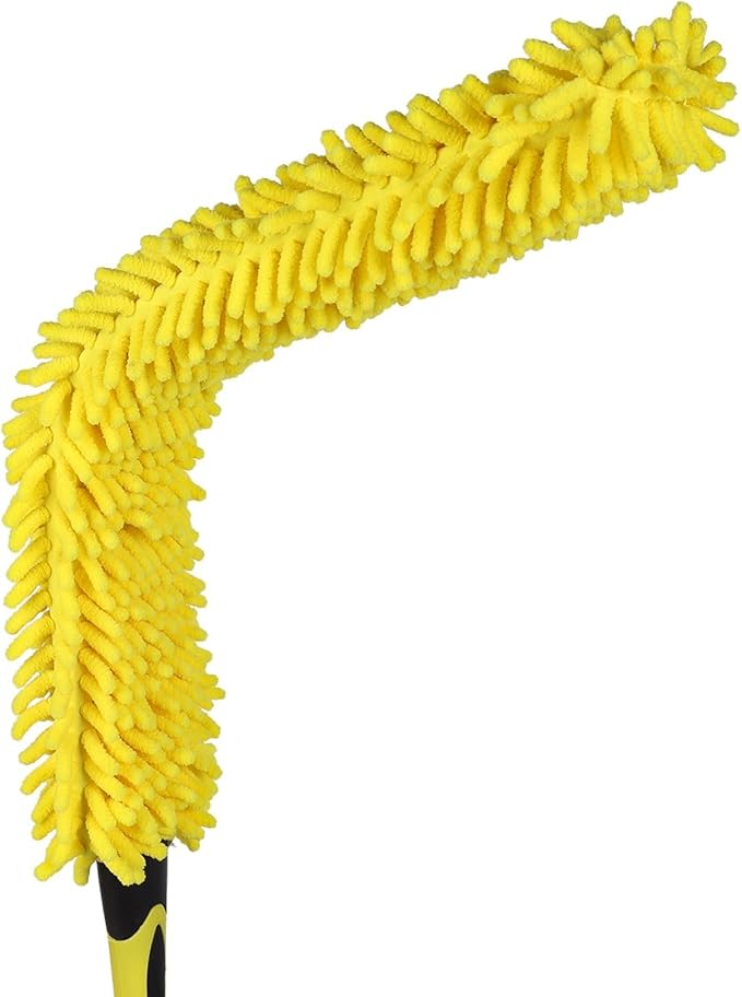 Flexible Fan Blade Cleaner Microfiber Duster, Washable Hand Duster for High Ceiling, Removable & Bendable Brush Head Fits All Extension Poles with Standard US Acme Thread (Pole Sold Separately)