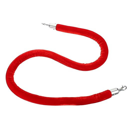 ABOOFAN Stanchion Crowd Control Rope with Hooks Velour Lanyard for Queue Line Dividers Safety Breakaway Design for Events and Parties Barrier Rope