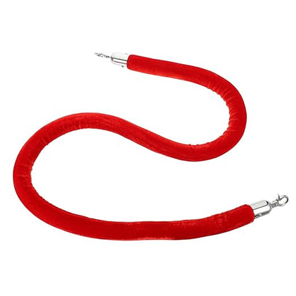 ABOOFAN Stanchion Crowd Control Rope with Hooks Velour Lanyard for Queue Line Dividers Safety Breakaway Design for Events and Parties Barrier Rope