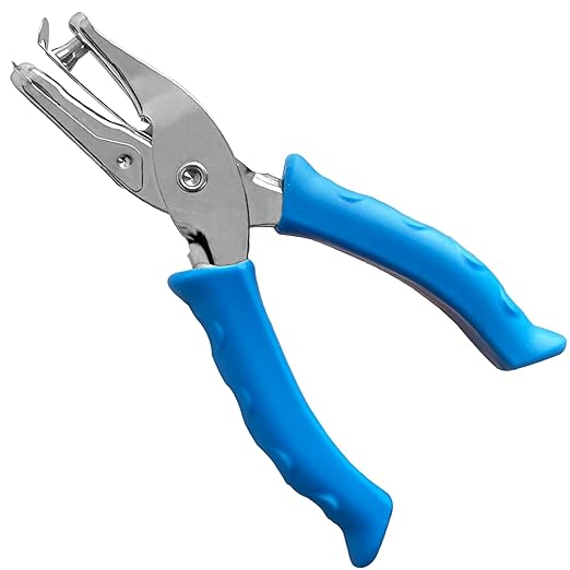 Single Hole Punch 14 Paper Hole Puncher for Crafts, One Hole Puncher with Blue Soft Grip Handle for Kids and Adults, Handheld Circle Punch for Paper Crafts in Home, Office, Classroom
