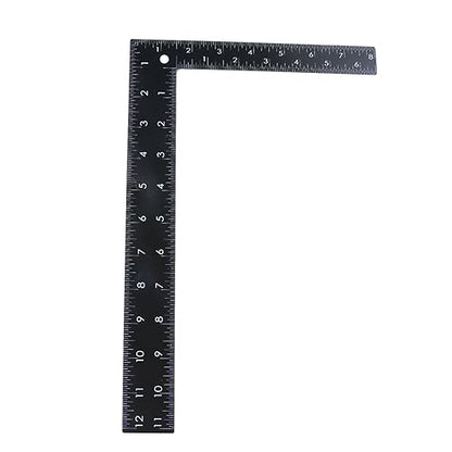 Mtsooning Metal L Square Ruler,90 Degree Right Angle Metric and Inches Ruler, 8 x 12inch Double Sided Ruler, Steel Tempered Measuring Tool for Carpenter Framing DIY Leather Handmade Sewing