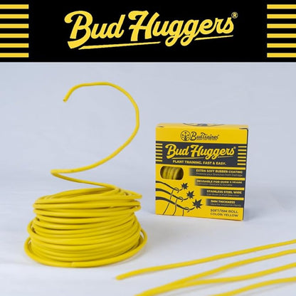 BudHuggers for Optimal Plant Training  50ft (15M)  3mm Thick Garden Wire Ties  Flexible  Durable  Rubber Plant Ties to Yield Bigger Buds, Stronger Branches  Larger Canopies (Yellow)