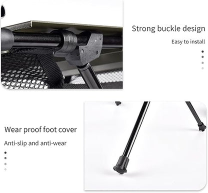 Small Folding Camping Table,Adjustable Aluminum Alloy Outdoor Camping Desk with Storage Bag,Portable Table for Travel Beach,Backyards,BBQ,Party  Picnic (Black)