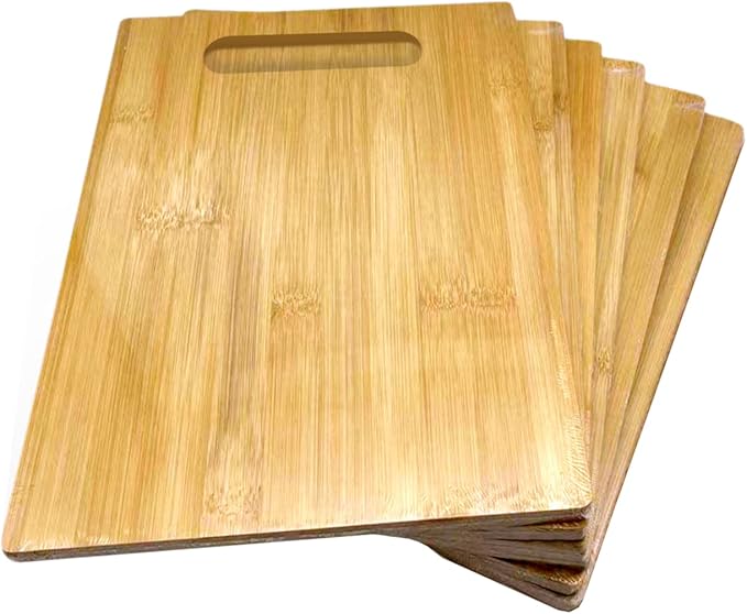 Bulk Plain Bamboo Cutting Board (Set of 6) | For Customized, Personalized Engraving Purpose | Wholesale Premium Blank Bamboo Board (Rectangular 12" X 9")