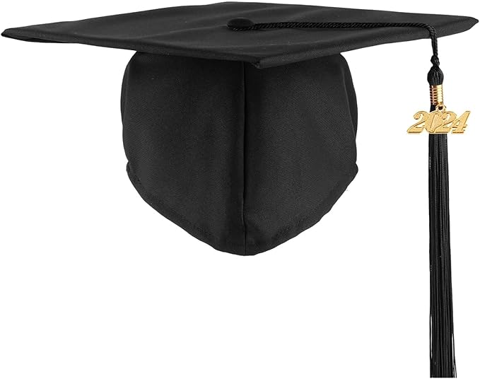 Unisex Adult Matte Graduation Cap with Tassel 202520242023 for High School and College, 12 Colors
