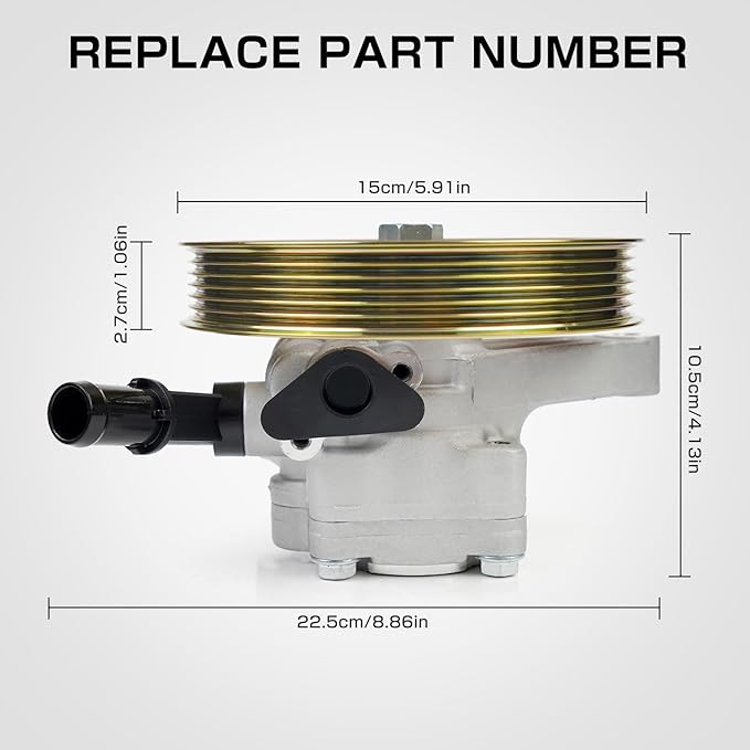 Power Steering Pump with Pulley Compatible with Acura MDX 3.5L 3.7L  Honda Pilot 3.5L 2005-2008  Odyssey 3.5L 2005-2010