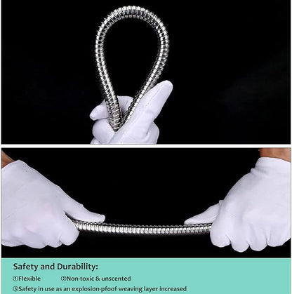 HOMEIDEAS 60 inches Shower Hose, 5 feet Long 304 Stainless Steel Handheld Shower Head Hose Replacement, Flexible Hose Extension