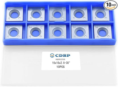 15mm Square Straight Carbide Inserts for Woodturning, 15152.5mm Replacement Cutter Knives for Woodworking Fits Spiral, Helical Planer Cutter, Head Wood, Lathe, Turning Tools, Ci1, 10pcs