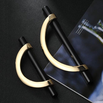 Luxury Kitchen Wardrobe Hardware Cupboard Door handle Drawer Pulls Furniture Handles Cabinet Handle - (Color: gold-128mm)