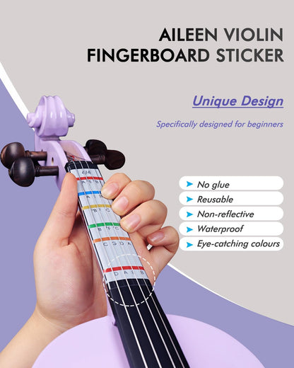 Aileen Violin 4/4 Full Size for Adults Beginners, Purple Fiddle Starter Kit for Students Age 12+ (Dos not Include NY Accessories)