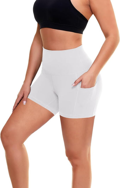 GAYHAY High Waisted Biker Shorts for Women - 8"/5"/3" Soft Black Spandex Shorts for Workout Volleyball Yoga Dance