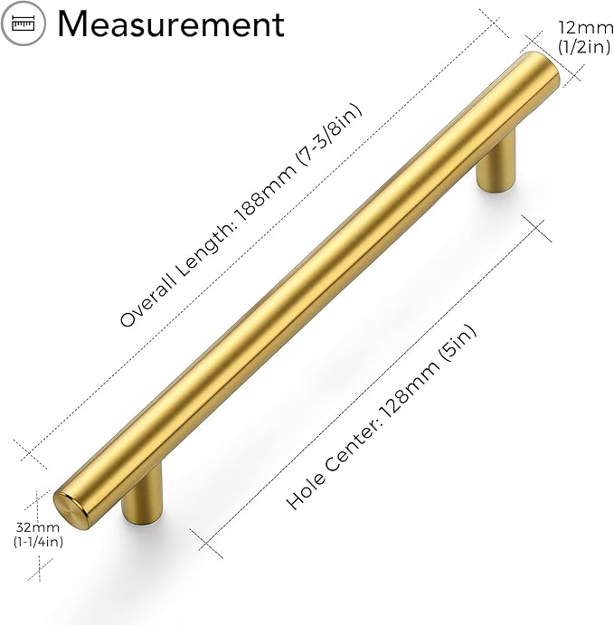 Ravinte Gold Cabinet Handles 5 Pack 5 Inch Cabinet Pulls Brushed Brass Kitchen Cabinet Handles Modern Drawer Pulls Gold Hardware for Kitchen Cabinet