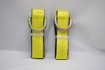 Xtreme 2" X 8 Ft Lasso Strap with D Ring Auto Tie Down Wheel Lift Straps (2)