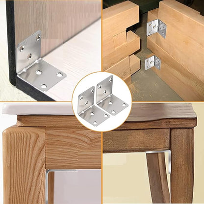 20PCS L Brackets Corner Bracket 2"x2"x2", Heavy Duty Corner Brace for Wood, Right Angle Brackets, 50MM 2Inch Wide 90 Degree Bracket for Wooden Frame Furniture Shelves Chairs