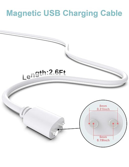 Bicmice 2.6Ft Magnetic USB DC Charger Cable Wireless Replacement Charging Cord-(5mm0.2in)