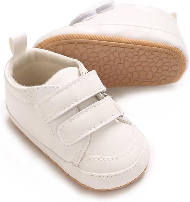 Baby Girl Boy PU Leather Sneakers Casual Shoes First Walking Shoes Rubber Soft Soles Non-Slip Shoes Toddler Oudoor Shoes Prewalkers Crib Shoe