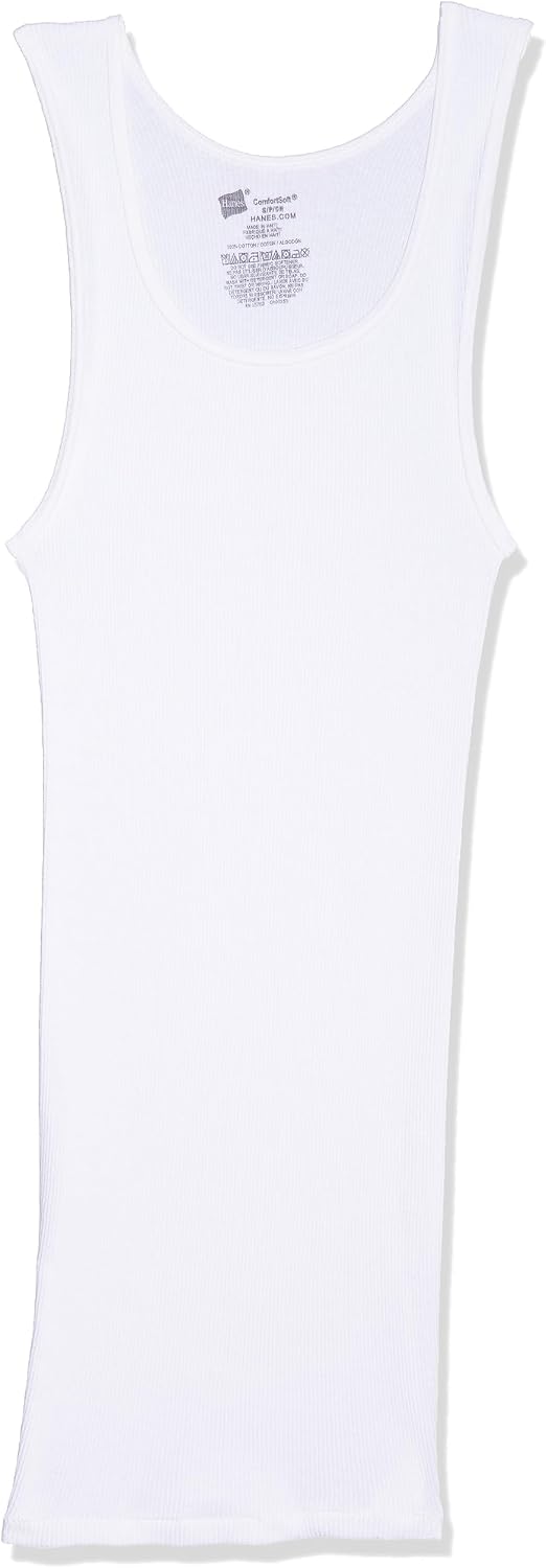 Hanes Men's Cotton Tank Undershirts Pack, Moisture-Wicking Ribbed Tanks, lightweight Cotton Tank Undershirts, 3-Pack