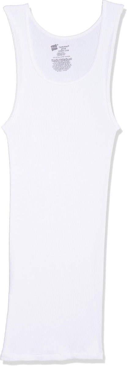 Hanes Men's Cotton Tank Undershirts Pack, Moisture-Wicking Ribbed Tanks, lightweight Cotton Tank Undershirts, 3-Pack