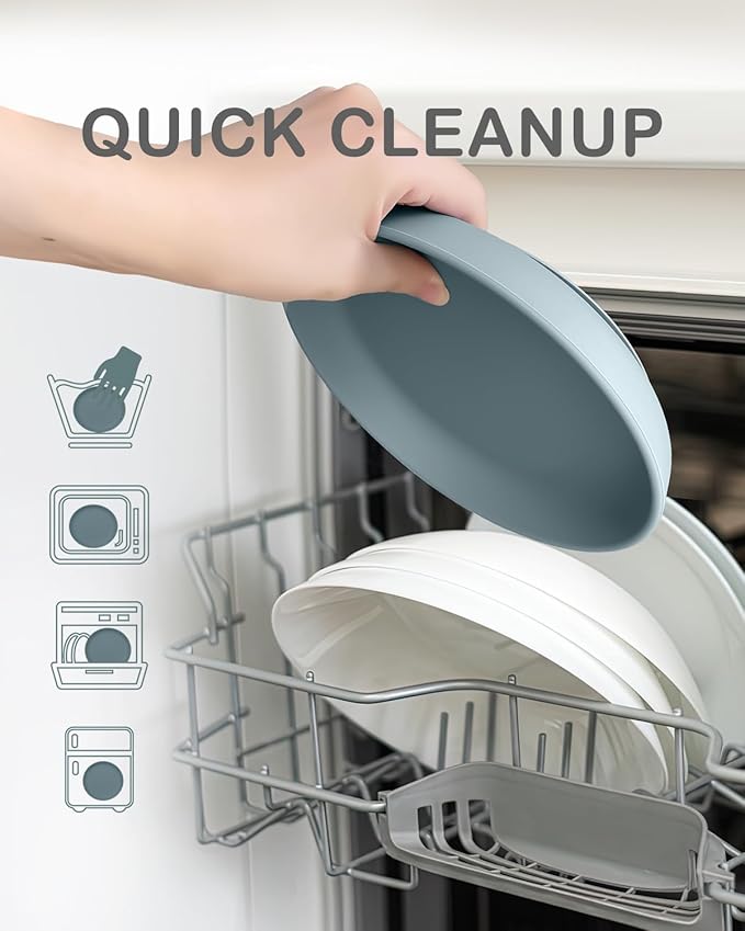 Classic Silicone Suction Plates for Toddler Baby Kids (3 Pcak), BPA Free Baby Plates with Suction that Stick  Stay, Deeper Toddler Dishes Microwave  Dishwasher Safe