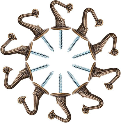 Wocoe 10 Sets Ceiling Hooks - Heavy Duty Swag Hook with Steel Screws Bolts and Toggle Wings for Hanging Plants and Toggle Wings Ceiling Installation Cavity Wall Fixing Brass