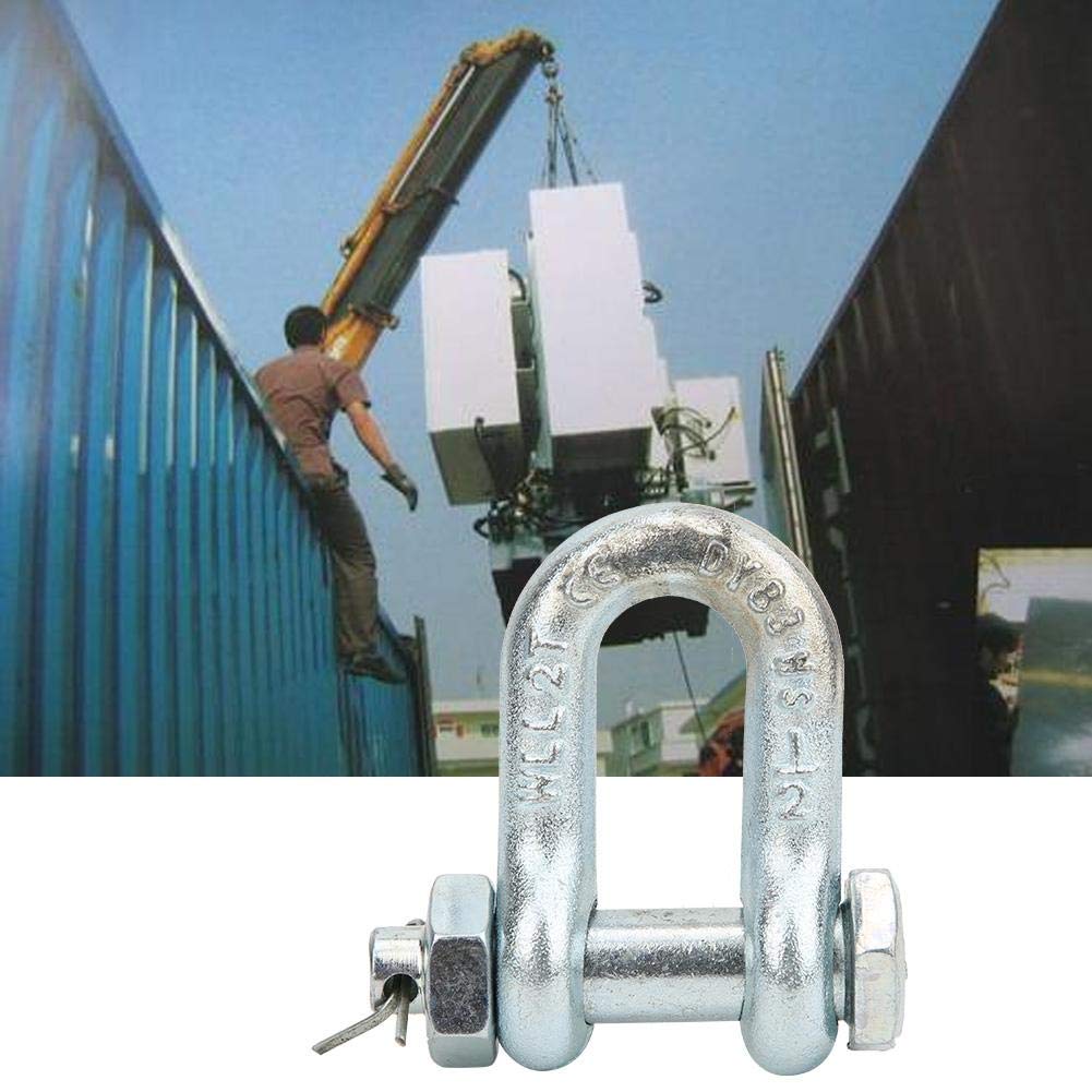 Screw Pin Anchor Shackle Alloy Steel Galvanized Heavy Duty Bow Shape Load Clamp for Chains Wirerope Lifting Outdoor Camping Rope Bracelets(2T),M