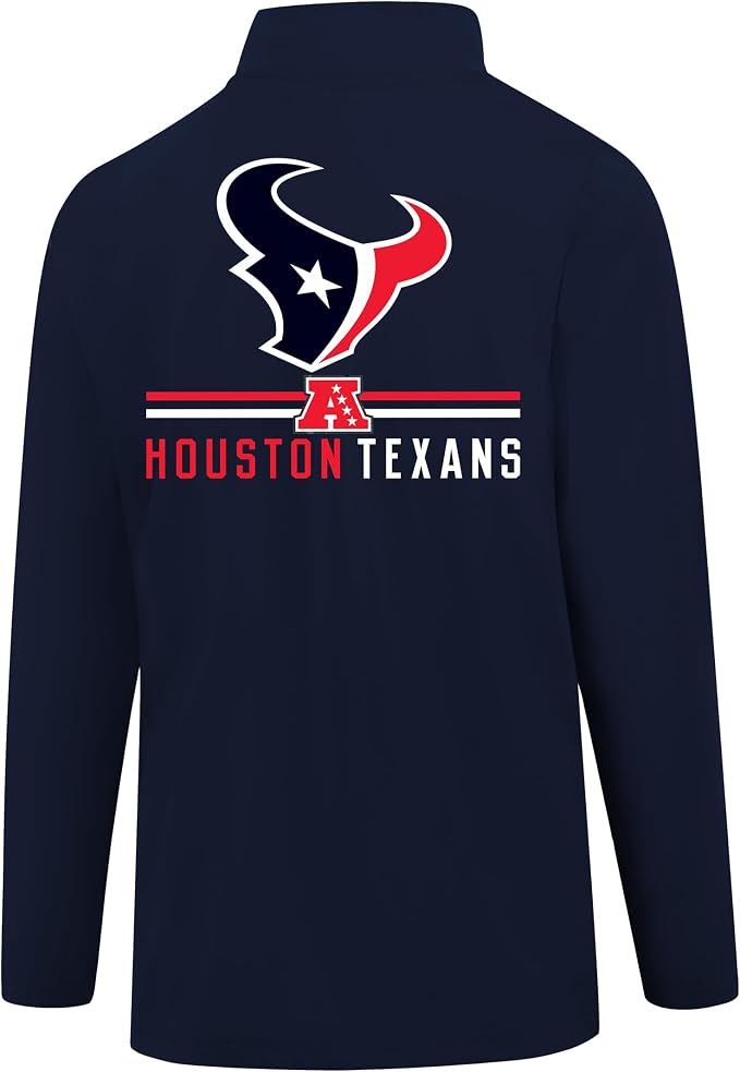 3XL, Ultra Game Men's NFL Official Super Soft Quarter Zip Long Sleeve T-Shirt