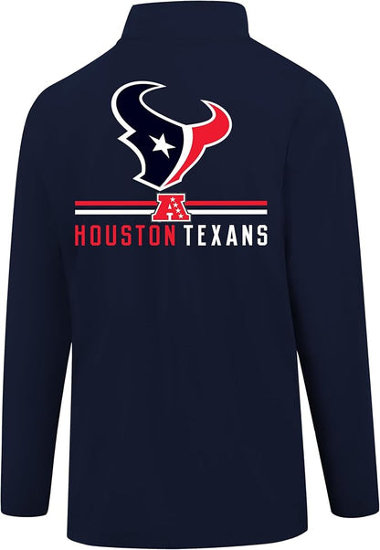 3XL, Ultra Game Men's NFL Official Super Soft Quarter Zip Long Sleeve T-Shirt