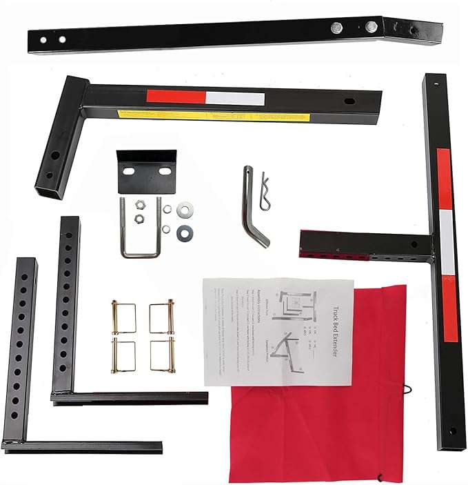 koxuyim Trailer hitches for Truck (2-in-1 Design Work with Pick Up Truck  SUV for Ladder, Rack, Canoe, Kayak, Long Pipes and Lumber) 70231 with Hitch Tightener Anti Rattle Stabilizer