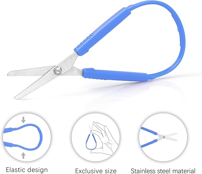 Sokoweii Loop Scissors, Adaptive Design, Preschool Training Scissors, Mini Squeeze Scissors, Lefty Support, (3Pcs)