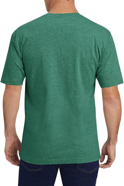 DHIGALI Mens Short Sleeve Pocket T-Shirts Casual Summer Cotton V Neck Tee Tops