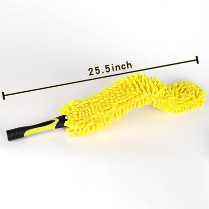 Flexible Fan Blade Cleaner Microfiber Duster, Washable Hand Duster for High Ceiling, Removable & Bendable Brush Head Fits All Extension Poles with Standard US Acme Thread (Pole Sold Separately)