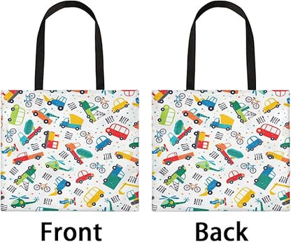 Cartoon Black Cute Dog Bulldog Canvas Tote Bag for Women Men Stylish Tote Handbag Shoulder Bag Reusable Grocery Bag