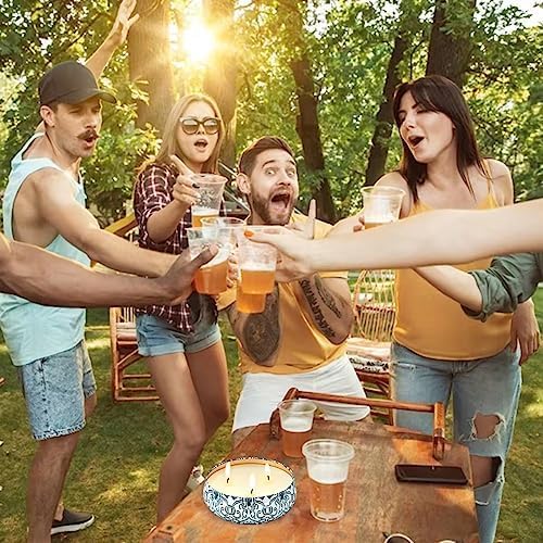 Citronella Candles Outdoor Large Candles 2 Pack 27oz in Total?3-Wick Burning for 150 Hours Suitable for Garden?Patio?Camping?Picnic and Barbecue in Summer