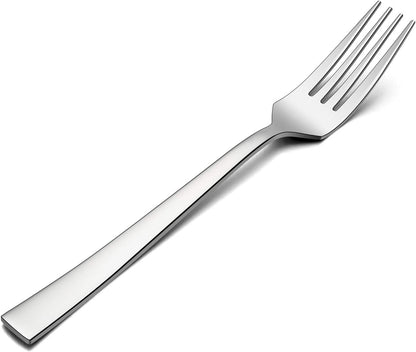 Salad Forks Set of 5, E-far 6.7 Inch Stainless Steel Dessert Forks for Home, Kitchen or Restaurant, Non-toxic & Mirror Polished, Squared Edge & Dishwasher Safe