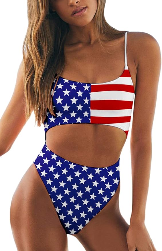 Meyeeka Womens Scoop Neck Cut Out Front Lace Up Back High Cut Monokini One Piece Swimsuit https://a.co/d/eevZOM0