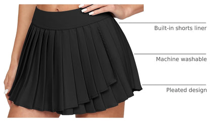 IUGA Tennis Skirt Pleated Skirts for Women with Pockets High Waisted Athletic Skirt Skorts for Woman Workout Golf Skort.