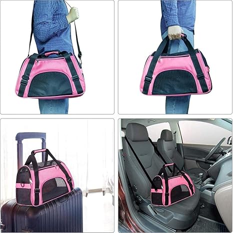 Pet Carrying Bag 1Pcs Dog Carrier Backpack Cat Transport Bag Pet Carrying Box Breathable Pets Handbag Airline Approved Backpack Black