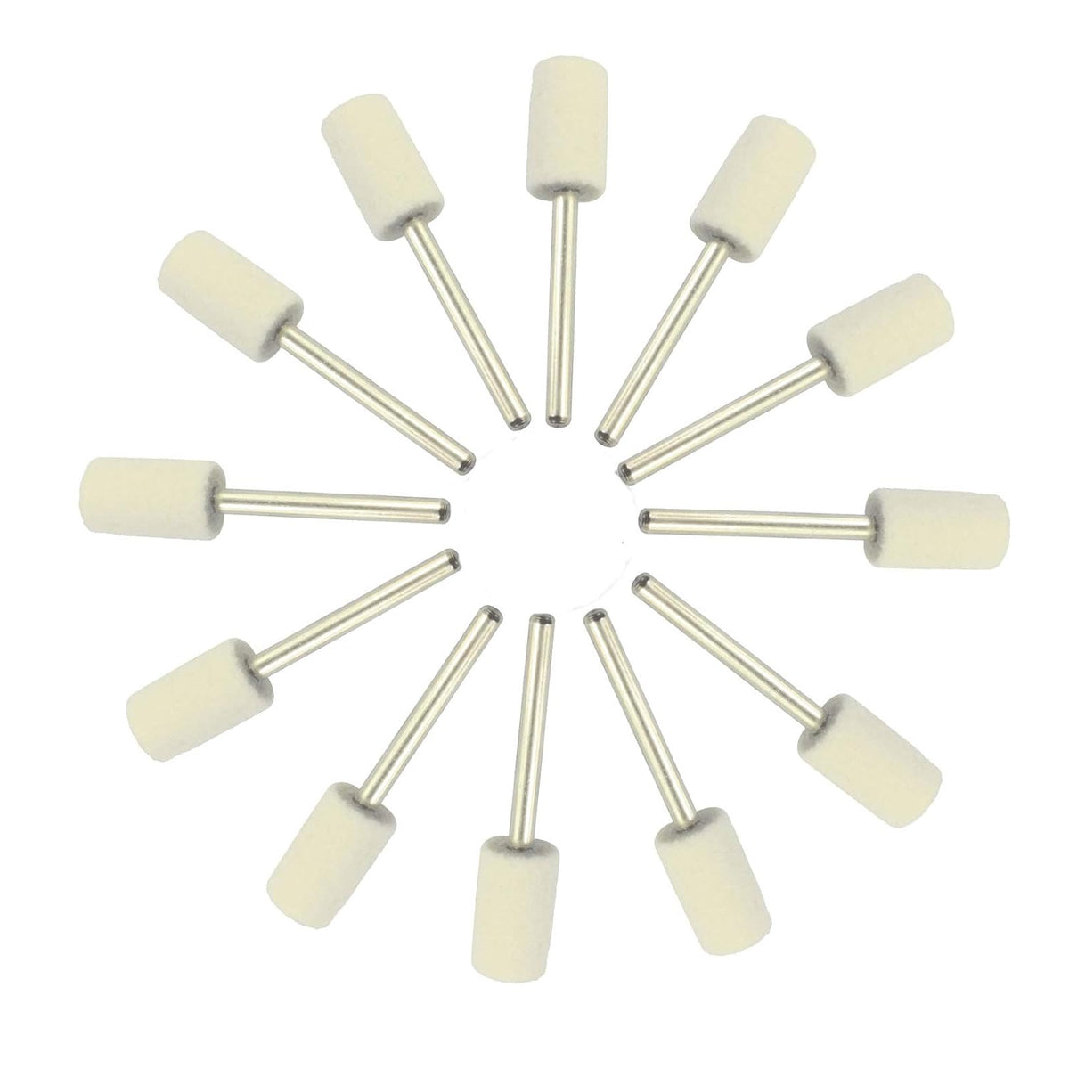 Luo ke 10mm Diameter Cylinder Shape Polishing Buffing Wheels Wool Felt Mounted Mandrel Grinding Bits Grinder Head Rotary Tool Accessories Drill Tools Attachment - 1/8 Inch Shank
