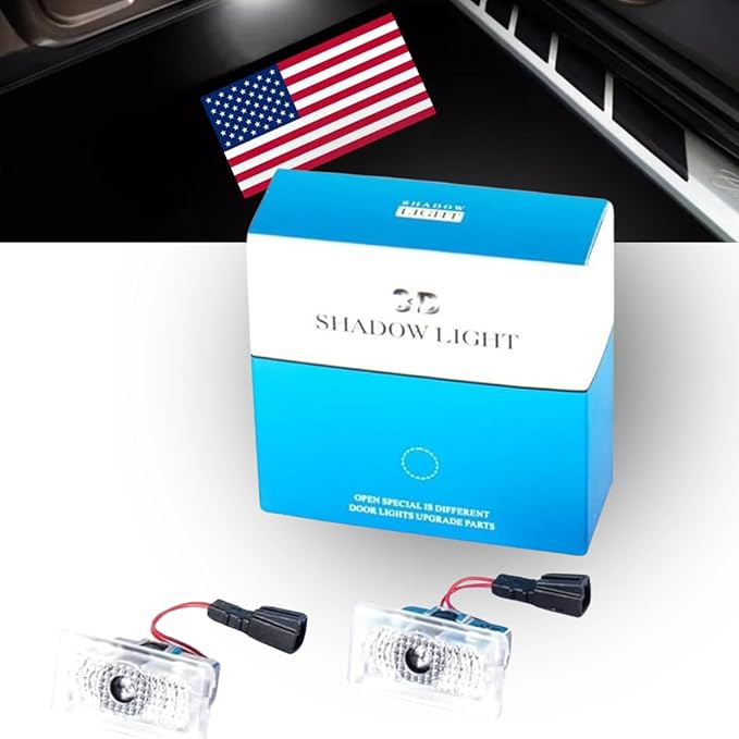 Accessories for Tesla Interior Car Door Lights LED Logo Projector, Ultra-Bright American Flag Design, Model 3 Y X S Compatible