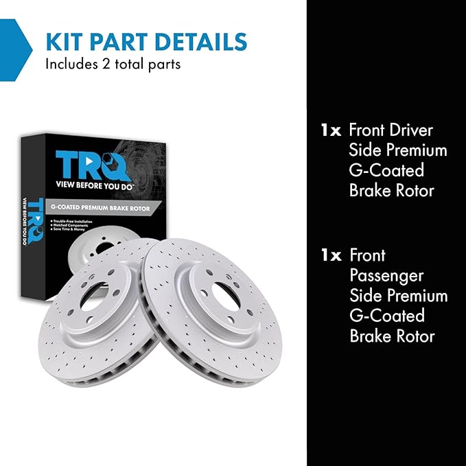 TRQ Front Brake Rotors Set Compatible with 2014-2019 Mercedes-Benz CLA250 2015-2020 GLA250