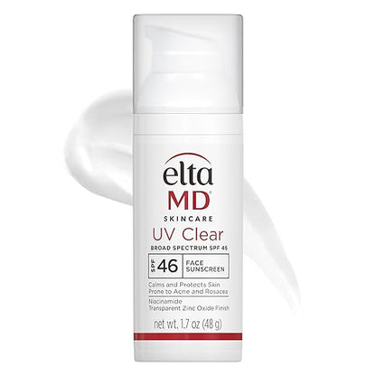 EltaMD UV Clear Face Sunscreen SPF 46, Oil-Free Sunscreen with Zinc Oxide, Dermatologist Recommended