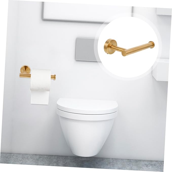 1 Set Wall Mounted Toilet Paper Holder Durable Tissue Rack with Screw Mounting and Practical for Bathrooms Modern Design with End Disc to Prevent Roll Fall