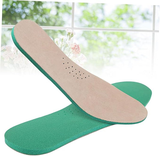 NOLITOY Leather Shoes Insoles Breathable Sports Insoles Odor Eaters Pigskin Absorption Insoles for High Arch Support