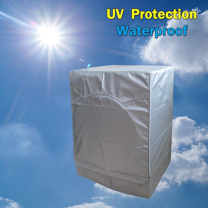 QLLY WasherDryer Cover for Front-loading Machine - Waterproof, Dustproof, Sun-Proof, W27"D33"H39"Suitable for most WashersDryers on US and Canadian market (Basic Silver)