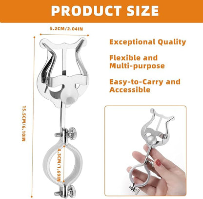 Clarinet Lyre Holder for Marching Band- 6.02Inch Sheet Music Clip Stand- Adjustable Music Book Clip for Beginners Professionals - Durable Lightweight