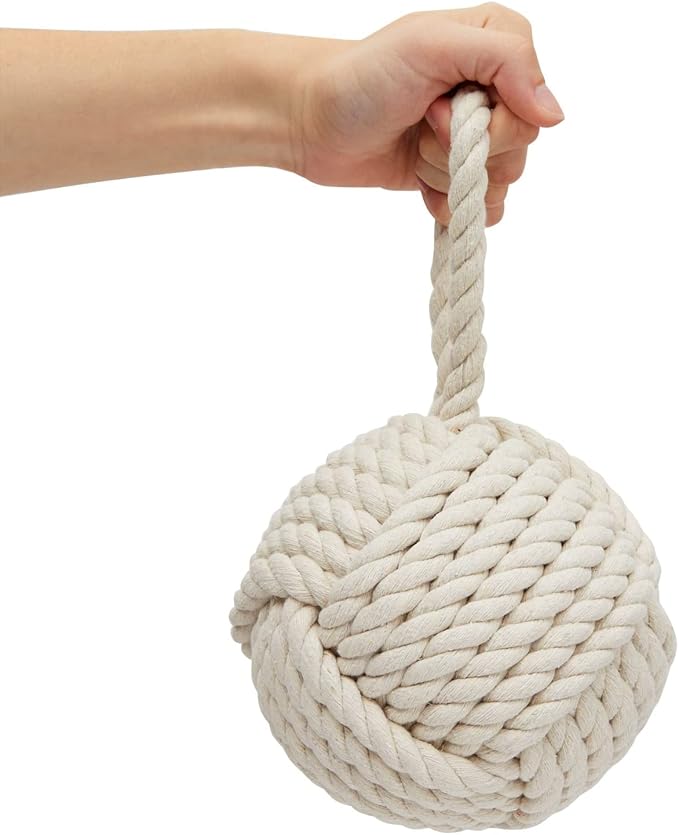 Okuna Outpost Rope Knot Door Stop - Weighted Door Stopper - Nautical Knot Doorstop - 3.5 lb, 6 x 12.5 in